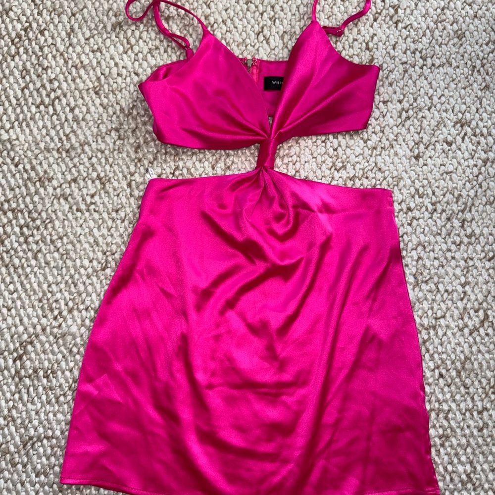 Vibrant Pink Cut-Out Dress